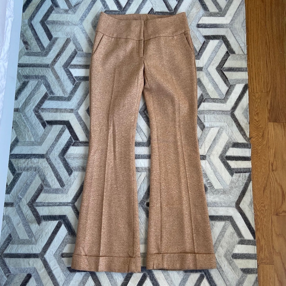 Tracy Reese Wide Leg Pants, Gold, Size 4